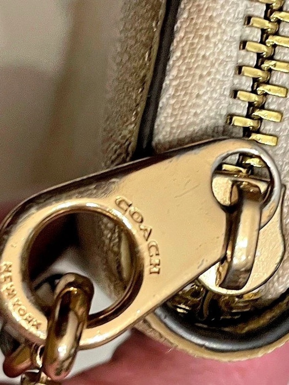 Coach Long Zip Around Wallet In Signature Canvas Beige & White - Picture 6 of 8